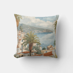 Balearic Islands Vintage French Travel Cushion