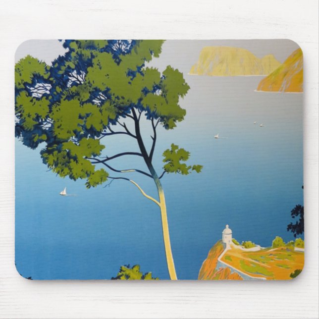 Balearic Islands Vintage French Travel Mouse Mat (Front)