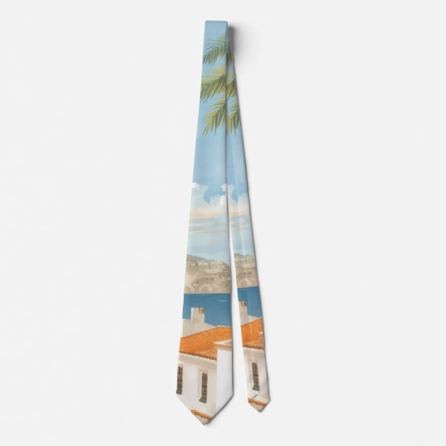 Balearic Islands Vintage French Travel Tie (Front)