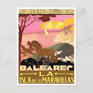 Balearic Islands vintage travel Postcard