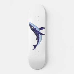 Baleia azul de vidro -  Blue Glass Whale Skateboard