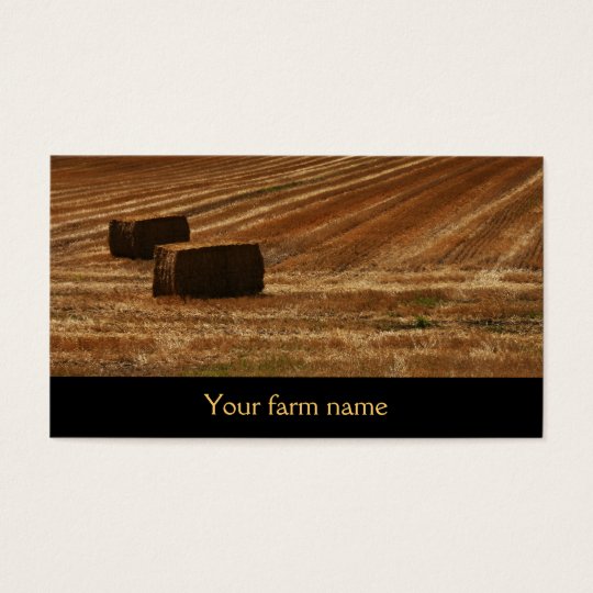 bales of hay - hay for sale - farm business card