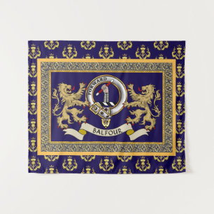 Balfour Clan Badge Personalised Blue Tapestry