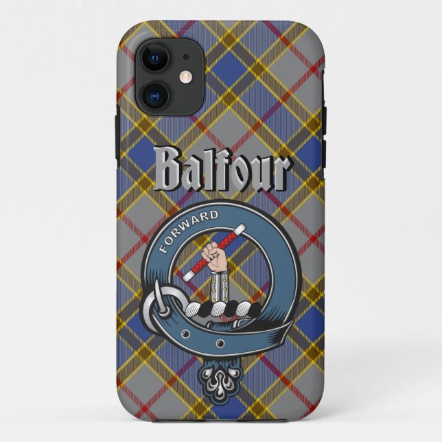 Balfour Clan Badge & Tartan Phone Case (Back)