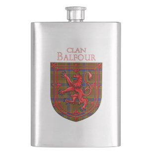 Balfour Tartan Scottish Plaid Lion Rampant Hip Flask