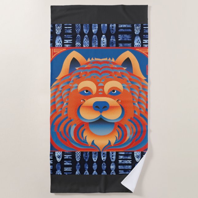 BALI BLISS Chow dog  Beach Towel (Front)