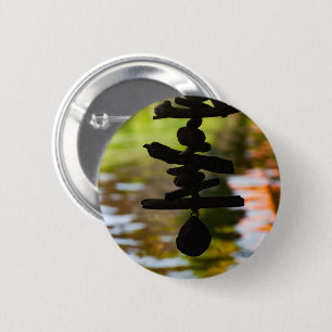 Bali Driftwood Spiritual Round Badge