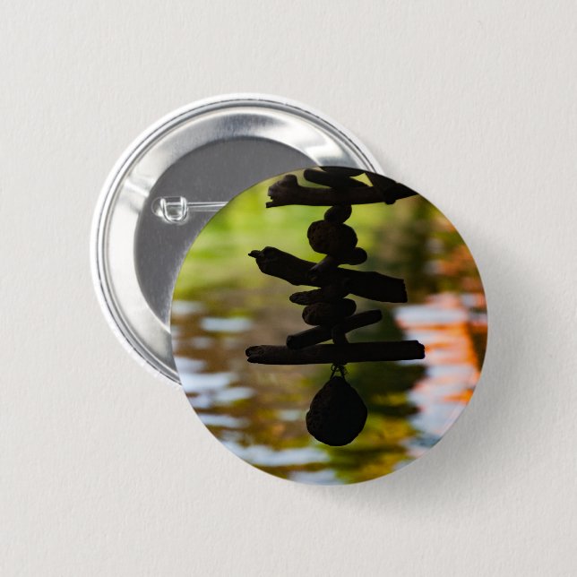 Bali Driftwood Spiritual Round Badge (Front & Back)