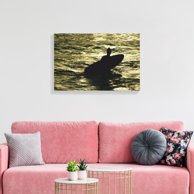 Bali Golden Hour Surf  - Canvas Wall Art Print (Insitu(LivingRoom))