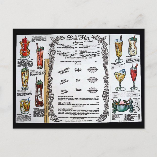 Bali Hai Pontchartrain Beach Drinks Postcard (Front)