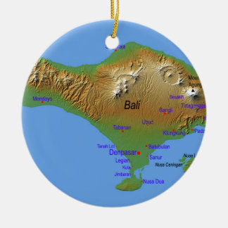 Bali Holliday Map Ceramic Tree Decoration