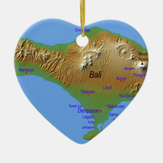 Bali Holliday Map Ceramic Tree Decoration