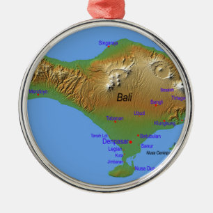 Bali Holliday Map Metal Tree Decoration