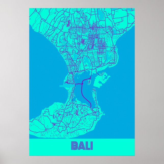 Bali - Indonesia Galaxy City Map Poster (Front)