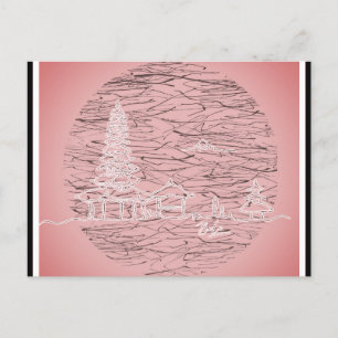 Bali Indonesia Pink Travel Postcard