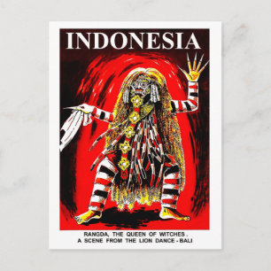 Bali, Indonesia. Rangda, the queen of witches. Postcard
