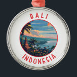 Bali Indonesia Retro Distressed Circle Metal Tree Decoration<br><div class="desc">Bali retro vector travel design. Bali is an island in Southeast Asia that's known for its beaches,  temples,  and culture. It's also home to marine life,  safari parks,  and art.</div>