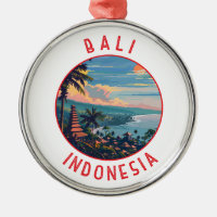 Bali Indonesia Retro Distressed Circle