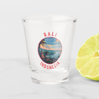 Bali Indonesia Retro Distressed Circle