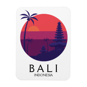 Bali Indonesia Temple Vintage Travel Magnet