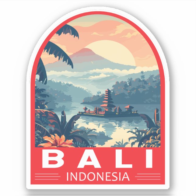 Bali Indonesia Travel Art Vintage (Front)