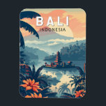 Bali Indonesia Travel Art Vintage Magnet<br><div class="desc">Bali retro vector travel design. Bali is an island in Southeast Asia that's known for its beaches,  temples,  and culture. It's also home to marine life,  safari parks,  and art.</div>