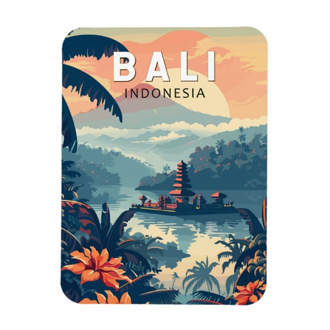 Bali Indonesia Travel Art Vintage Magnet (Vertical)