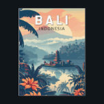 Bali Indonesia Travel Art Vintage Postcard<br><div class="desc">Bali retro vector travel design. Bali is an island in Southeast Asia that's known for its beaches,  temples,  and culture. It's also home to marine life,  safari parks,  and art.</div>