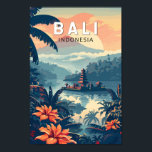 Bali Indonesia Travel Art Vintage Poster<br><div class="desc">Bali retro vector travel design. Bali is an island in Southeast Asia that's known for its beaches,  temples,  and culture. It's also home to marine life,  safari parks,  and art.</div>