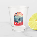 Bali Indonesia Travel Art Vintage Shot Glass<br><div class="desc">Bali retro vector travel design. Bali is an island in Southeast Asia that's known for its beaches,  temples,  and culture. It's also home to marine life,  safari parks,  and art.</div>