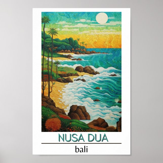 Bali Indonesia Travel  Nusa Dua Poster (Front)
