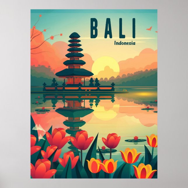 Bali Indonesia Travel Poster (Front)
