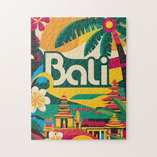 Bali Indonesia Travel Poster  Jigsaw Puzzle (Vertical)