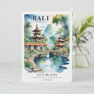 Bali Indonesia Tropical Asian Destination Wedding Save The Date