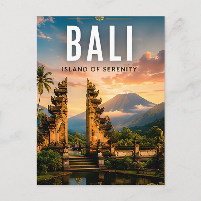 🌺 Bali Indonesia Tropical Temple Postcard (Front)