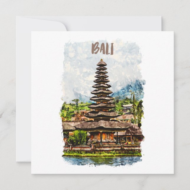 Bali Indonesia Ulun Danu Beratan Greeting Card (Front)