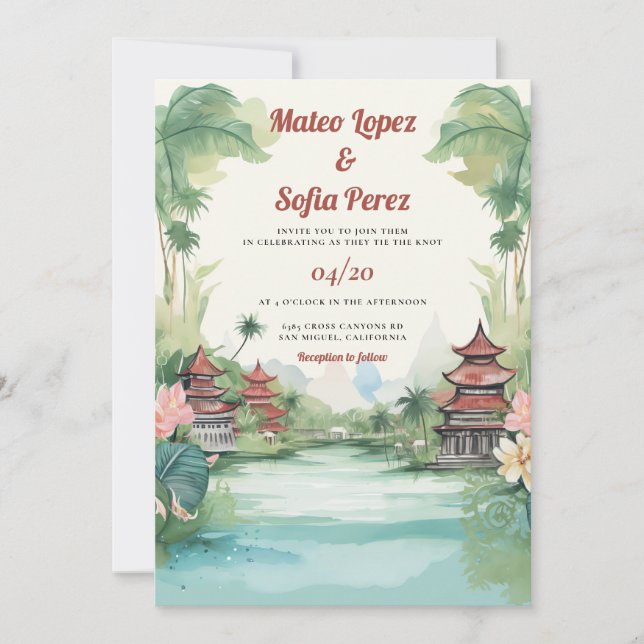 Bali Indonesia View Destination Wedding Invitation (Front)