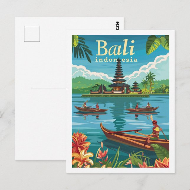 Bali Indonesia Vintage Famous Travel Place Postcard (Front/Back)
