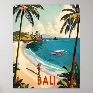 Bali, Indonesia Vintage Poster