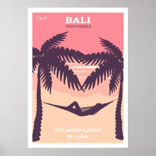 Bali Indonesia vintage poster