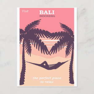 Bali Indonesia vintage poster Holiday Postcard