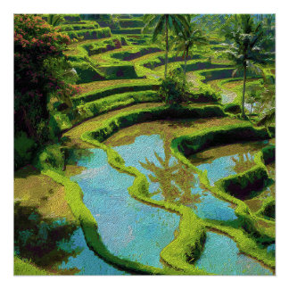 Bali Indonesia Vintage Travel Poster