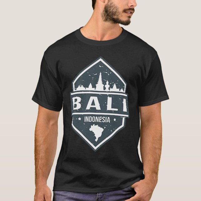 Bali Indonesia With Bali Island And Silhoutte of C T-Shirt (Front)