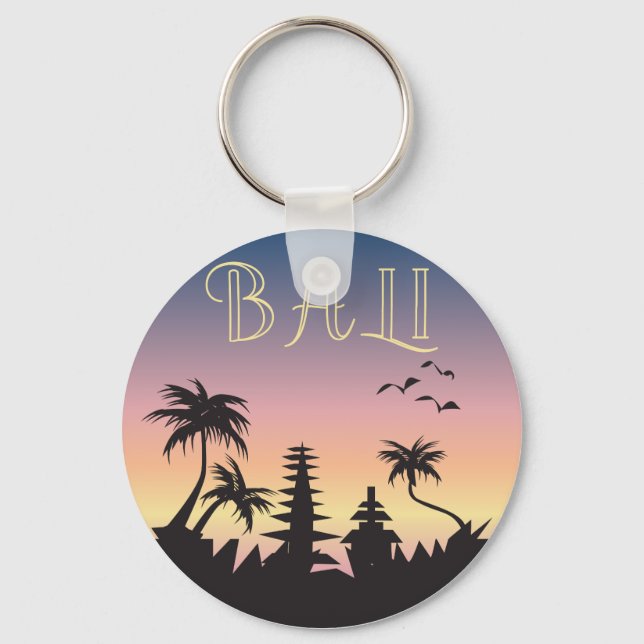 Bali Island Tourism Sign Key Ring (Front)