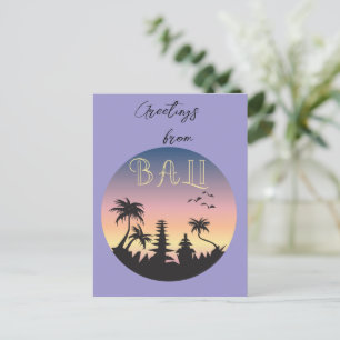 Bali Island Tourism Sign Postcard