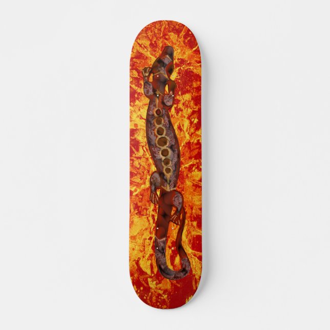 BALI lizard red | fire red splatter Skateboard (Front)