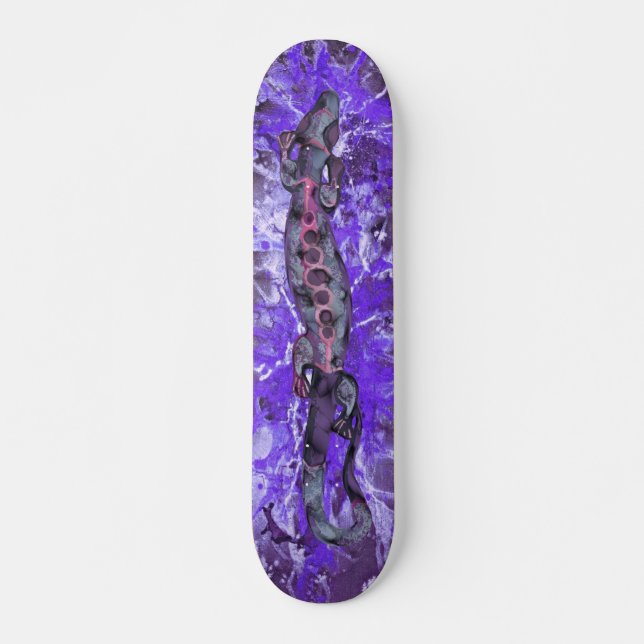 BALI lizard violet | violet splatter Skateboard (Front)