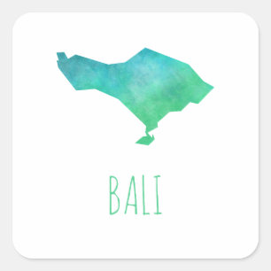 Bali Map Square Sticker