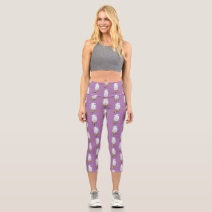 Bali Myna tropical exotic bird Capri Leggings