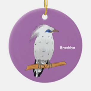 Bali Myna tropical exotic bird Ceramic Tree Decoration